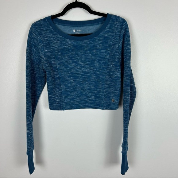 Buffbunny Collection Stylish Blue Long Sleeve Crop Top Size XS - Picture 2 of 9